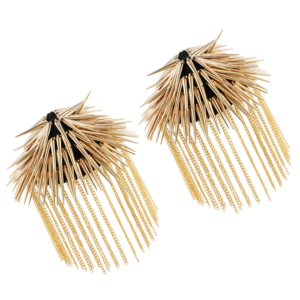 

1 Pair Vintage Tassel Rivet Board Decor Men Women Fashion Epaulettes Costume Accessory Shoulder Decoration Spike Fringe Shoulder