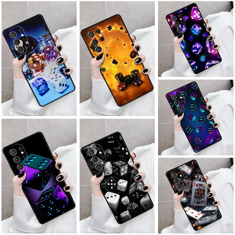 Phone Case For Samsung Galaxy S24 S23 S21fe S22 Ultra Plus Note 10 20 S8 S9 S10 Cover Dices Poker Casino