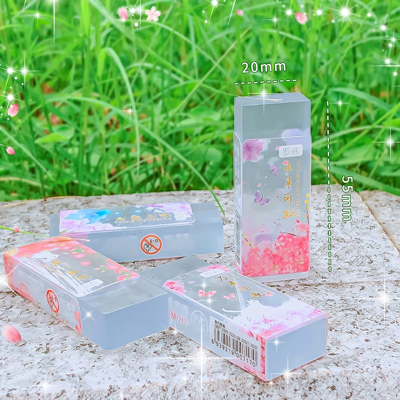 Kawaii Aesthetic stationery items School teacher gift Office Supplies classroom back to school flower Rubber transparent erasers