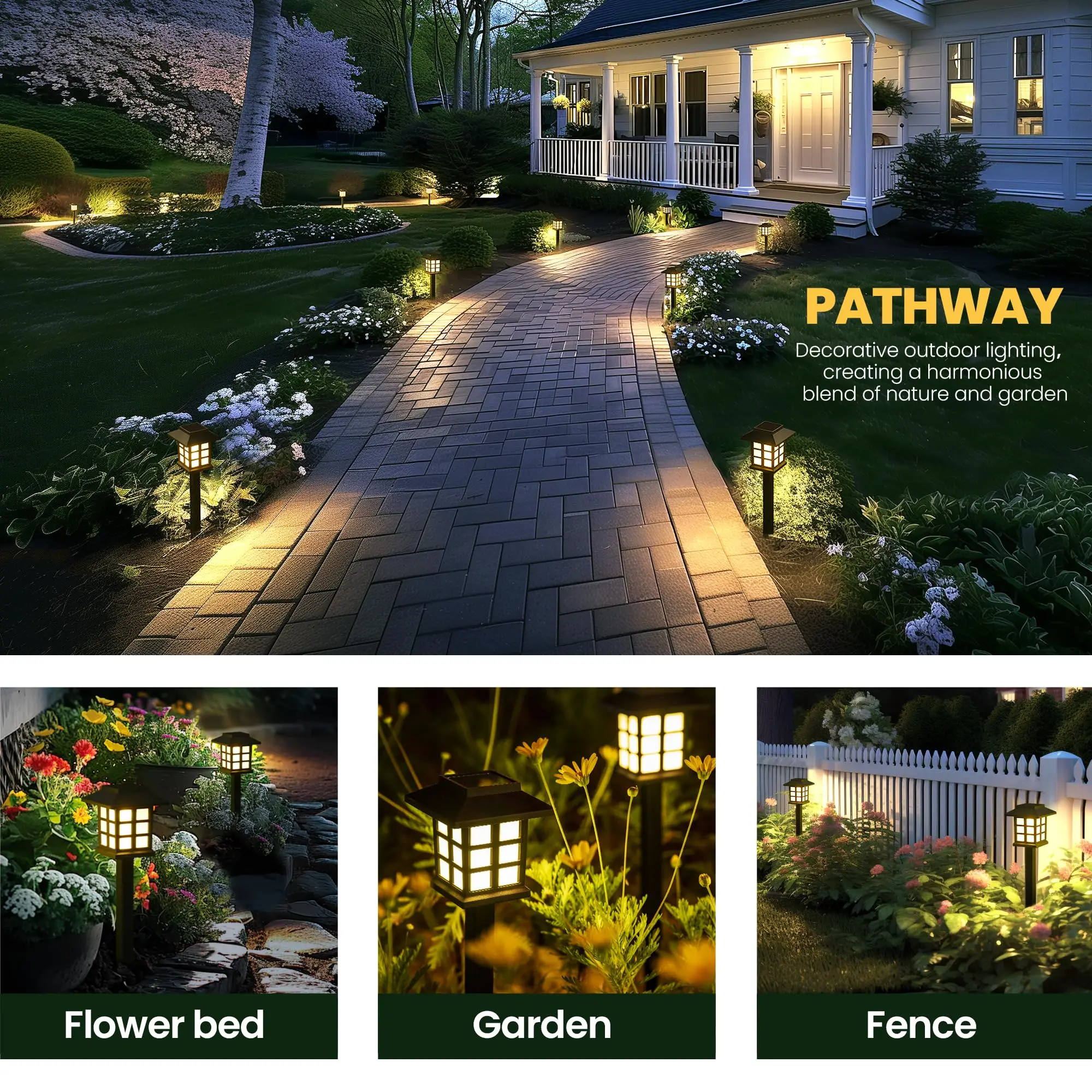 Outdoor LED Solar Lights, impermeável, Caminho, Luz solar, Passarela Lights, Jardim, Caminho Paisagem, Quintal, Pátio, Entrada, 2-12 Pack