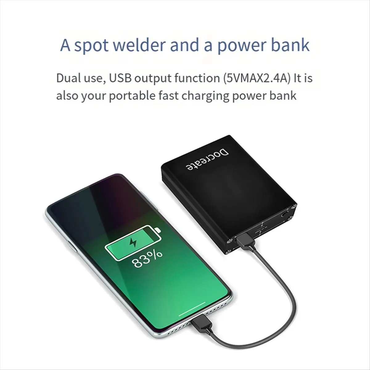 DH20 Spot Welder Portable Handheld 9 Gear Spot Welder 5V MAX2.4A Power Bank 18650 Lithium Battery Nickel Sheet-A27I