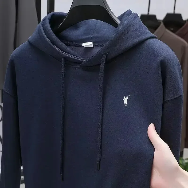 Alta calidad marca de lujo otoño clásico Ralph Lauren bordado hombres deporte Sudadera con capucha cálido manga larga abrigo de moda para hombres