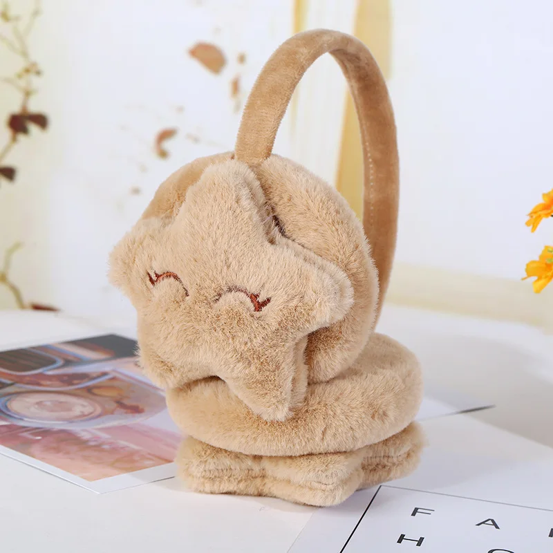 Cache-oreilles en peluche pour filles et garçons, nouveau, mignon et chaud, avec sourire et étoile, couvre-oreilles pour enfants