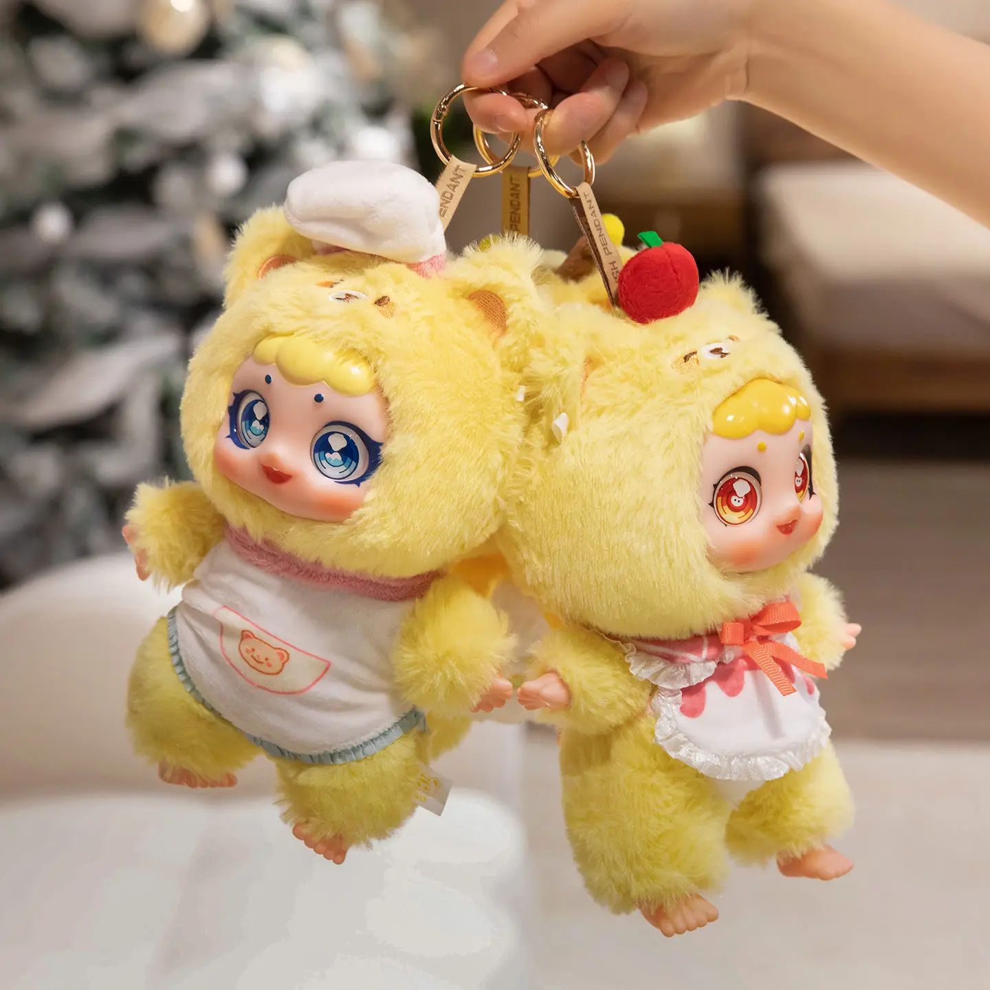 20 cm süßer Bär Backen Küche Vinyl Gesicht Plüschtiere Tierspielzeug Anhänger Brot Gebäck Backen Geschenk für Kochbegeisterte Kinder