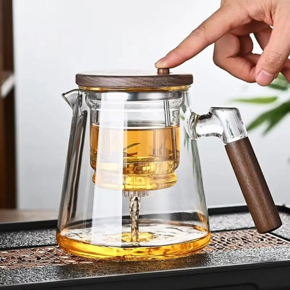 

Creative Magic Glass Teapot Heat Resistant Large Capacity Lazy Kungfu Drip Teapot Press Control Transparent