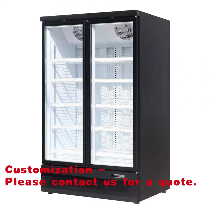 Customize.Supermarket Fridge Portable-Cooled Drinks Fridge Double Door Fridge Freezer Restaurant Freezer