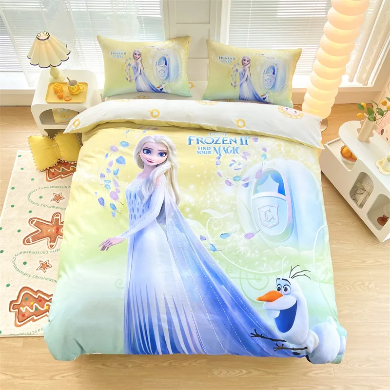 

Anime Princess Elsa Anna Bedding Set New Frozen Duvet Cover Comforter Pillowcase Boys Girls Children Adults King Gift