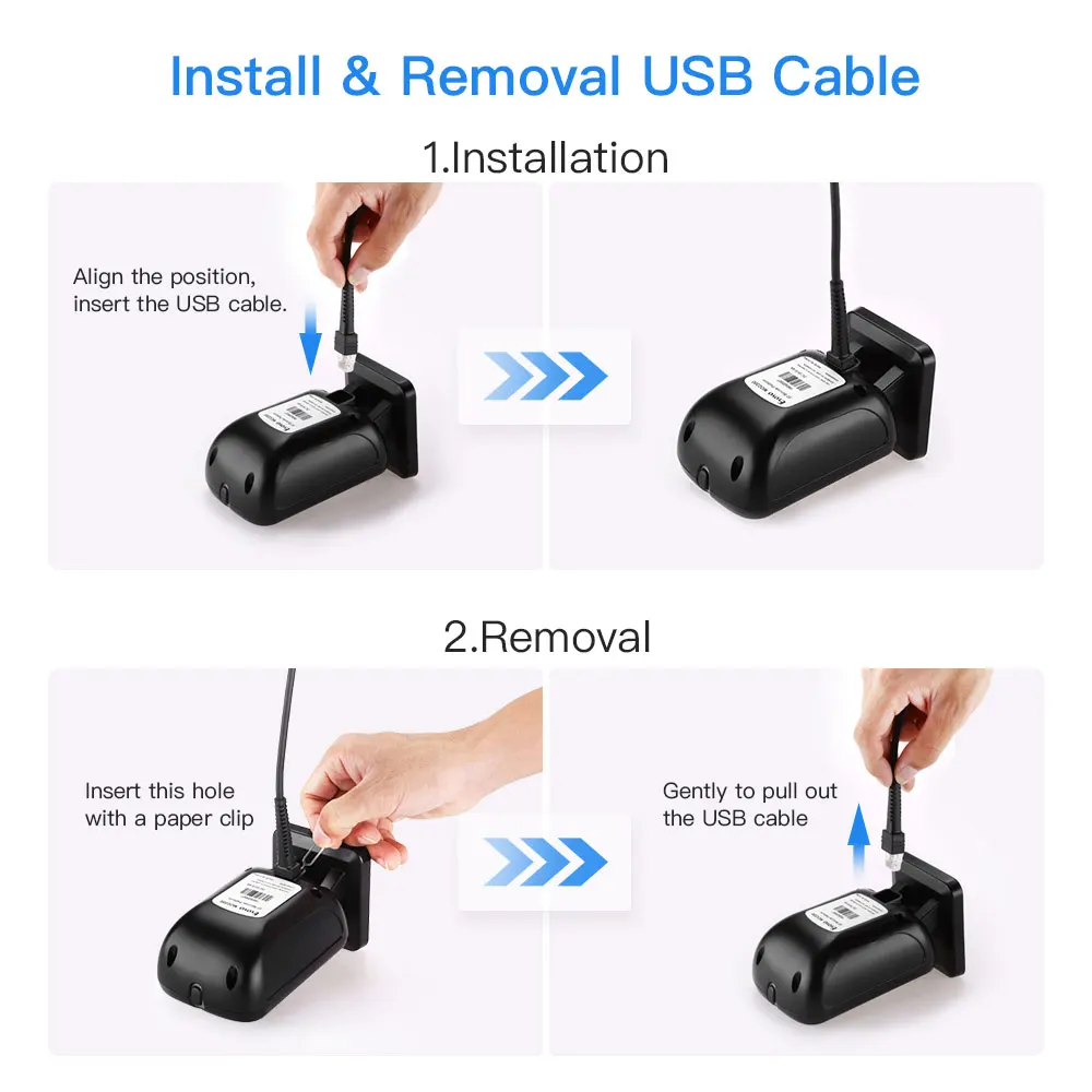 Eyoyo EY-2200 Upgraded 2D Screen Image QR Code Reader Omnidirectional USB Wired Handsfree Desktop Barcode Scanner For Store/Mall