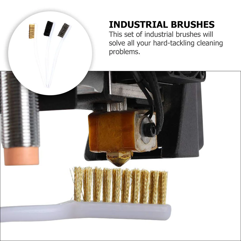 

3Pcs Wire Brush Set Scratch Brushes Plastic Handle Heavy Duty Stainless for Rust Welding Slag Paint Dust Removal