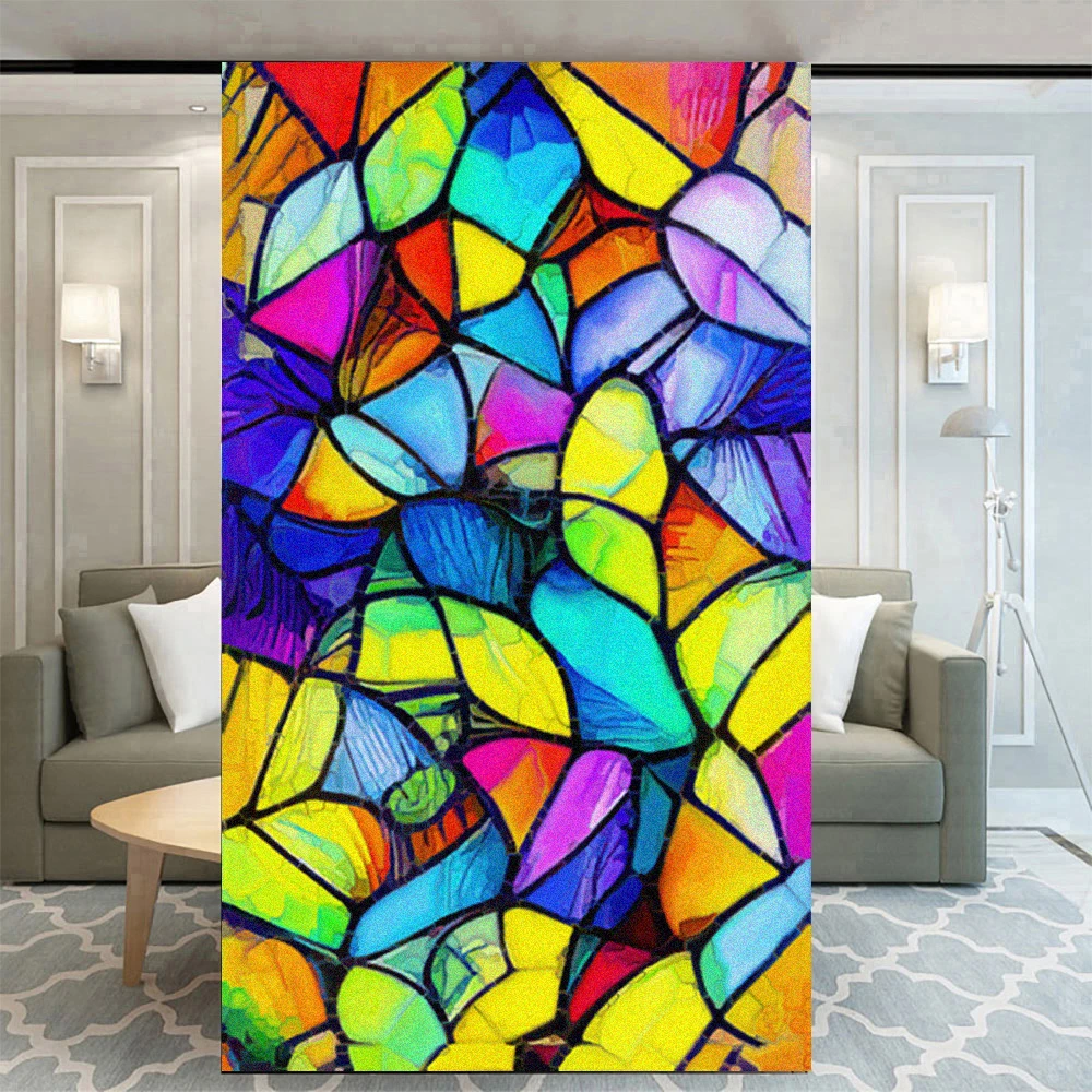 

Window Film Privacy Stained Glass Frosted Glass Sticker Heat Insulation and Sunscreen Static Cling sticker for Home