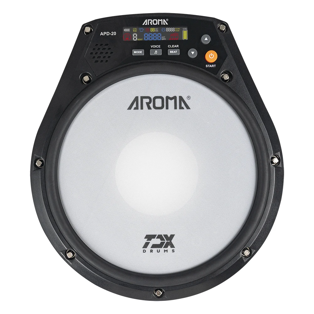 AROMA Adjustable Drum Electronic Dumb Drum Pad Digital Metronome with Metronome / Count / Speed Practice Mode