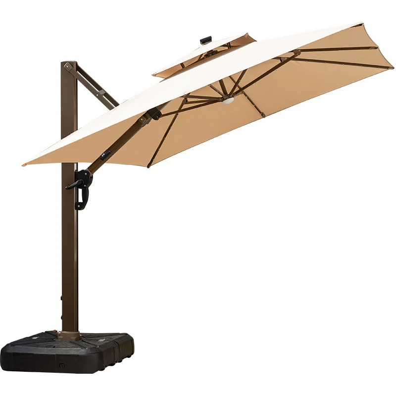 Outdoor Solar Parasol Garden Garden Large LED Light Day and Night Roman Umbrella
