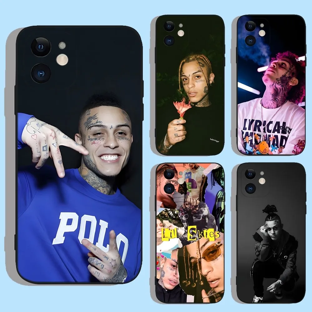 Lil Skies Phone Case For Apple iPhone 15,14,13,12,11,XS,XR,X,8,7,Pro,Max,Plus,mini Silicone Black Cover