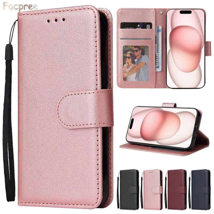 

Magnetic Flip Wallet With Card Photo Frame Stand Leather Case For iPhone 15 Pro XS Max 14 13 12 11 SE 2020 8 7 Plus Phone Cover