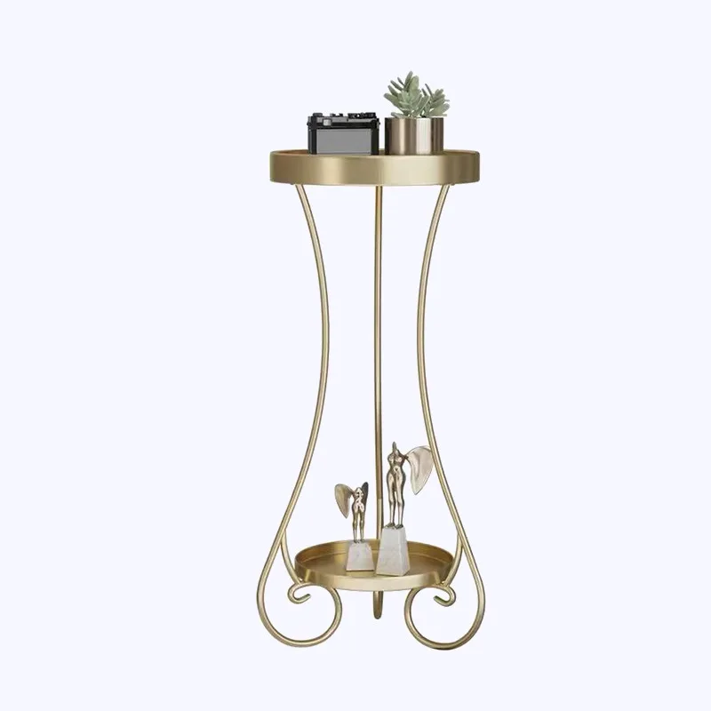 LH flower stand indoor simple double plate living room multi-layer floor-to-ceiling rack edge few