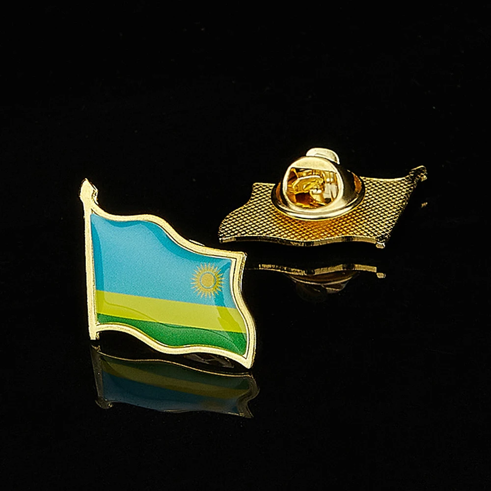 African The Republic of Rwanda Country Theme Enamel Pins Backpack Brooches Badges