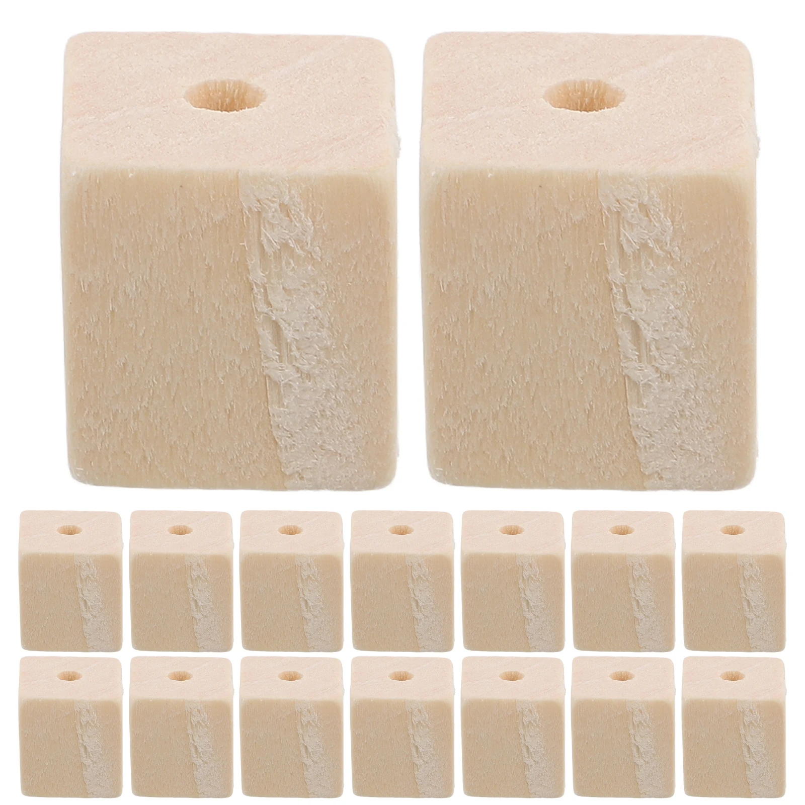 

100pcs Wooden Beads Accessories Natural Finish Square Craft Supplies for Jewelry Projects DIY Handmade Wood Bead Materials