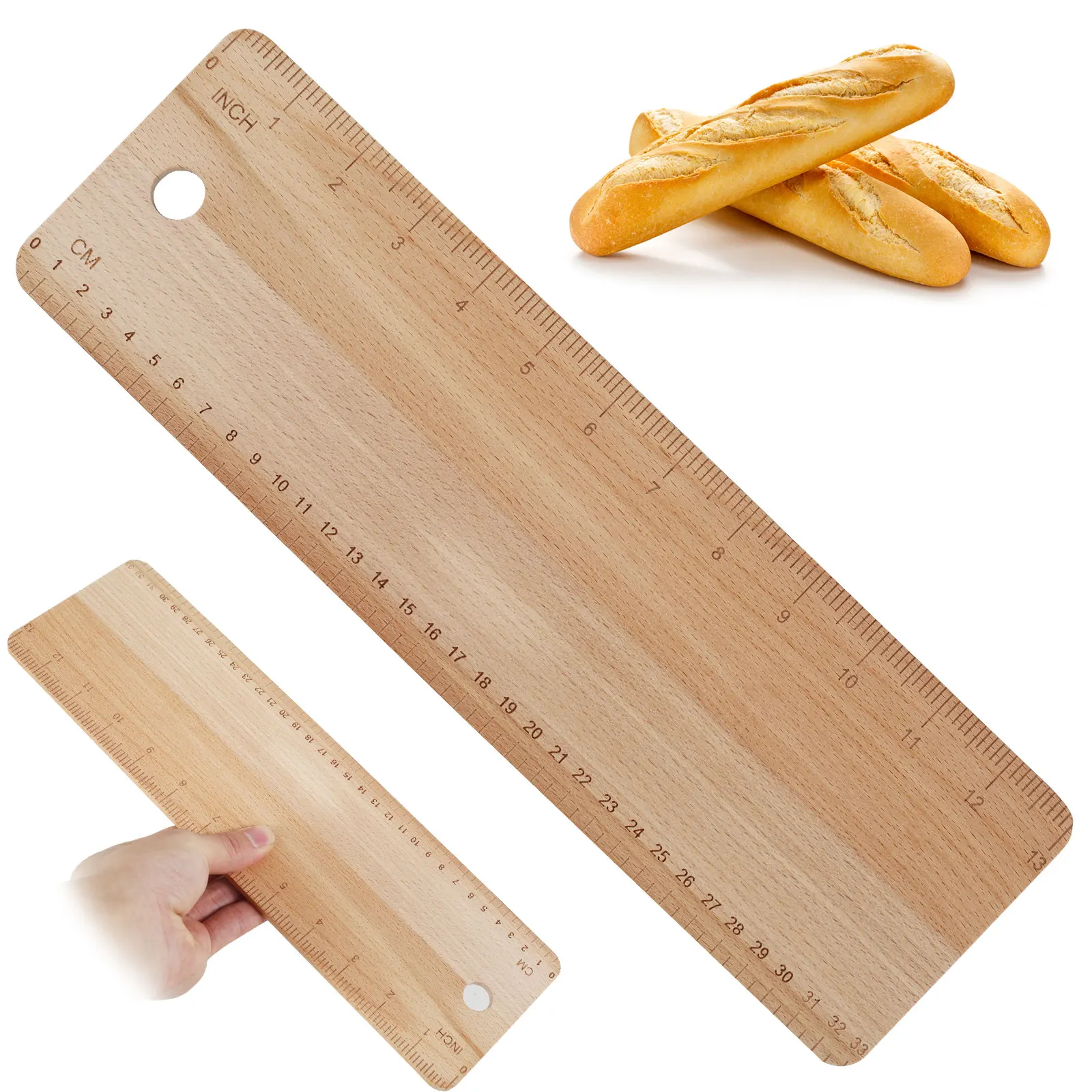 15 Inch Bread Transfer Peel Beech Wood French Bread Flipping Board Hanging Bread Peel 15 Bread Flipping Board  Baking Tools