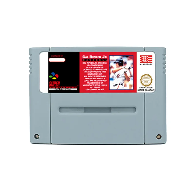 Cal Ripken Jr. Baseball Action Game for SNES USA EUR 16 BitRetro Cart Children Gift