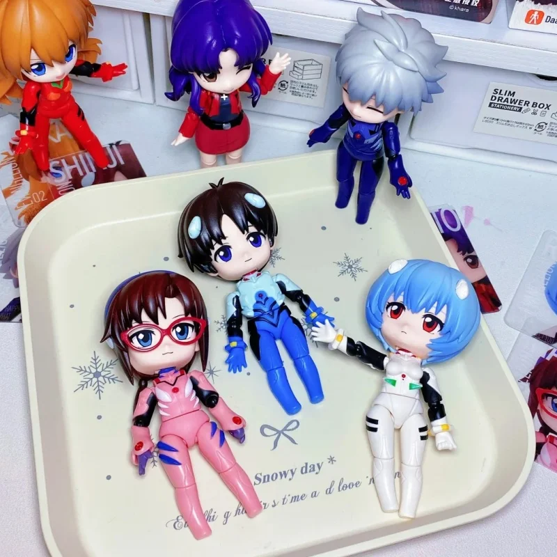 Blokees Q Story Neon Genesis Evangelion Miracle Connection Blind Box Figurine Movable Model Collection  Desktop Decor Gift Toys