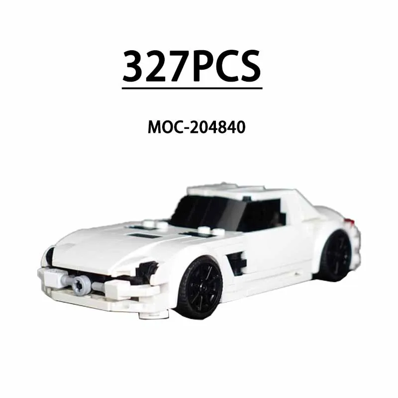 

MOC- 204840 Строительный блок, 8 сеток, раллийный автомобиль, мини-гоночная модель, 327 шт., детский подарок на день рождения, Рождественская игрушка в подарок