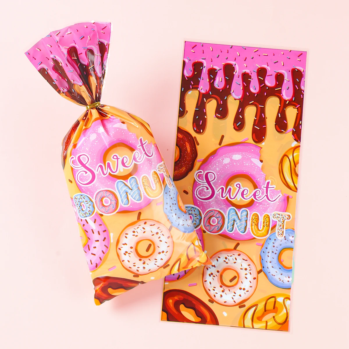 Donut Party Candy Gift Bags Doughnut Biscuit Packing Bag Wedding Party Gift Bag for Kids Girls Birthday Supplies Baby Shower