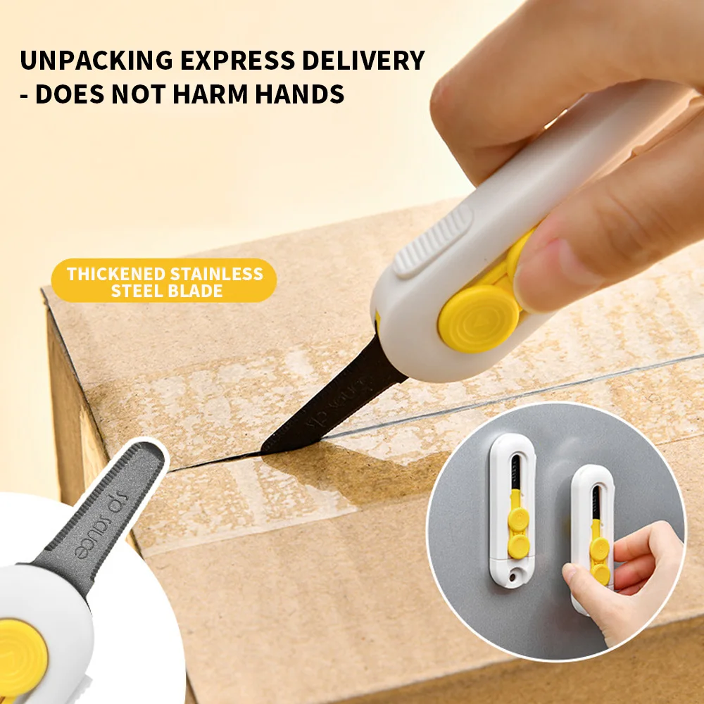 1/2/4 قطعة سكين فتح علبة مغناطيسي - سكين فتح علبة مضاد للالتصاق - حزمة صريحة من الورق المقوى قطعة أثرية - سكين صغير محمول