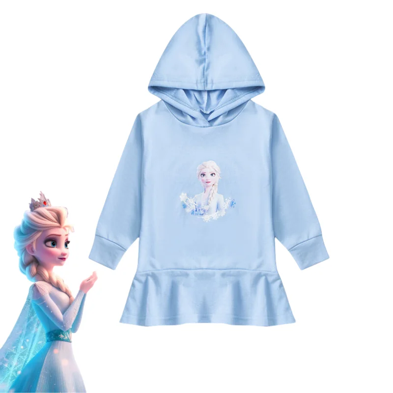 New Frozen Princess Elsa anime character cartoon children's long-sleeved sweatshirt kawaii girl girl heart skirt birthday gift