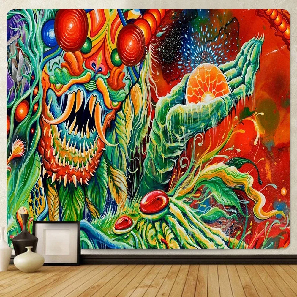 Psychedelic Mushroom Home Decor Art Tapestry Hippie Bohemian Decor Psychedelic Scene Tapestry Hippie Bedroom Wall Decor Tapiz