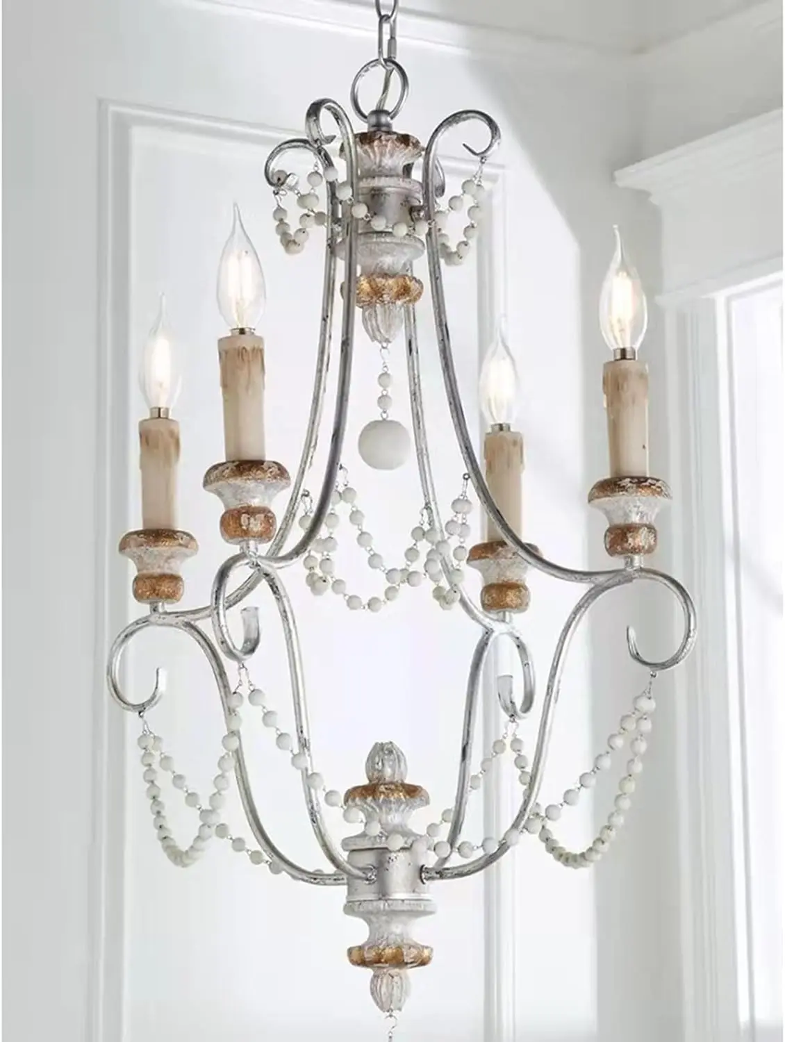 Chandeliers, Retro Chandelier, American Rustic Ceiling Lamp, Wrought Iron Industrial Candle Light,for Bedroom, Entryway