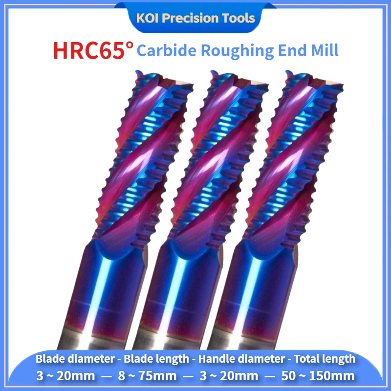 Roughing Wave Blade Ripple Milling Cutter Solid Carbide 4F Rough Machining End Mill CNC Tungsten Steel Endmills for Steel Parts