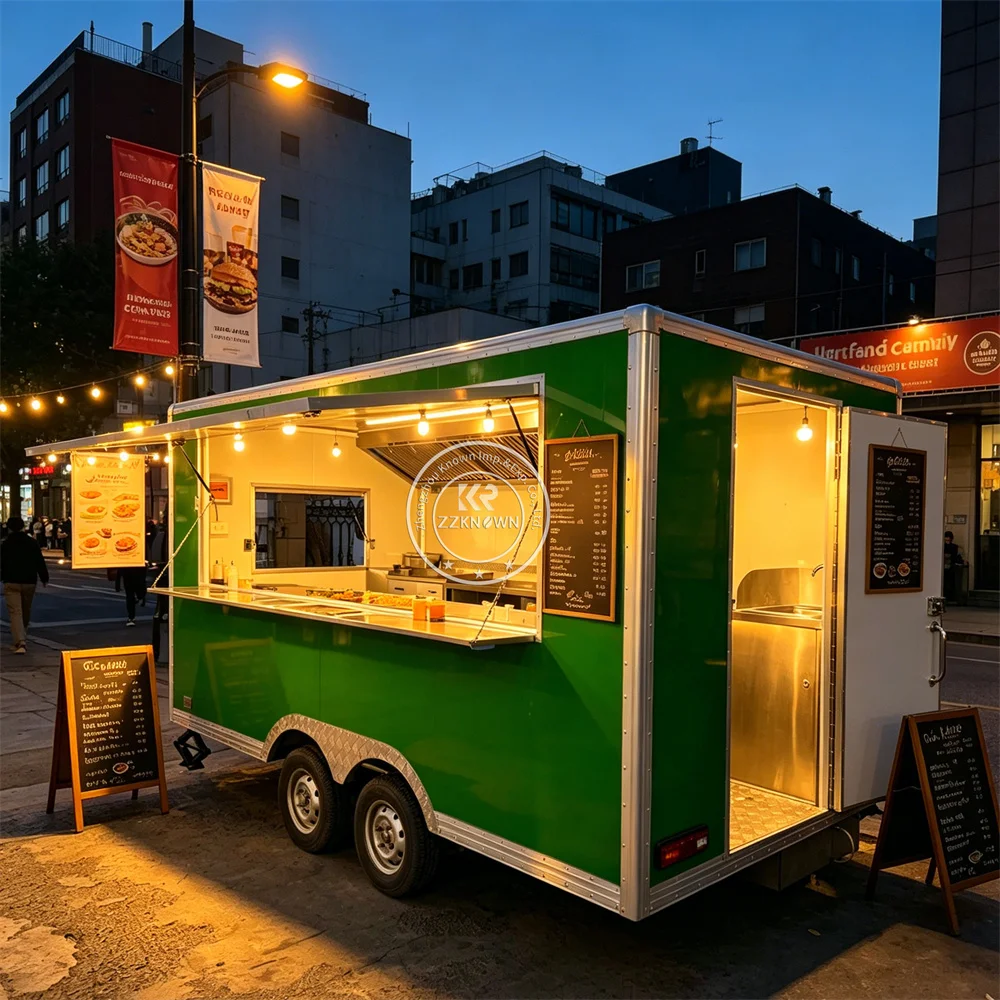 

Высококачественный передвижной фургон для уличной еды (тако, хот-доги) из нержавеющей стали с кухней из нержавеющей стали