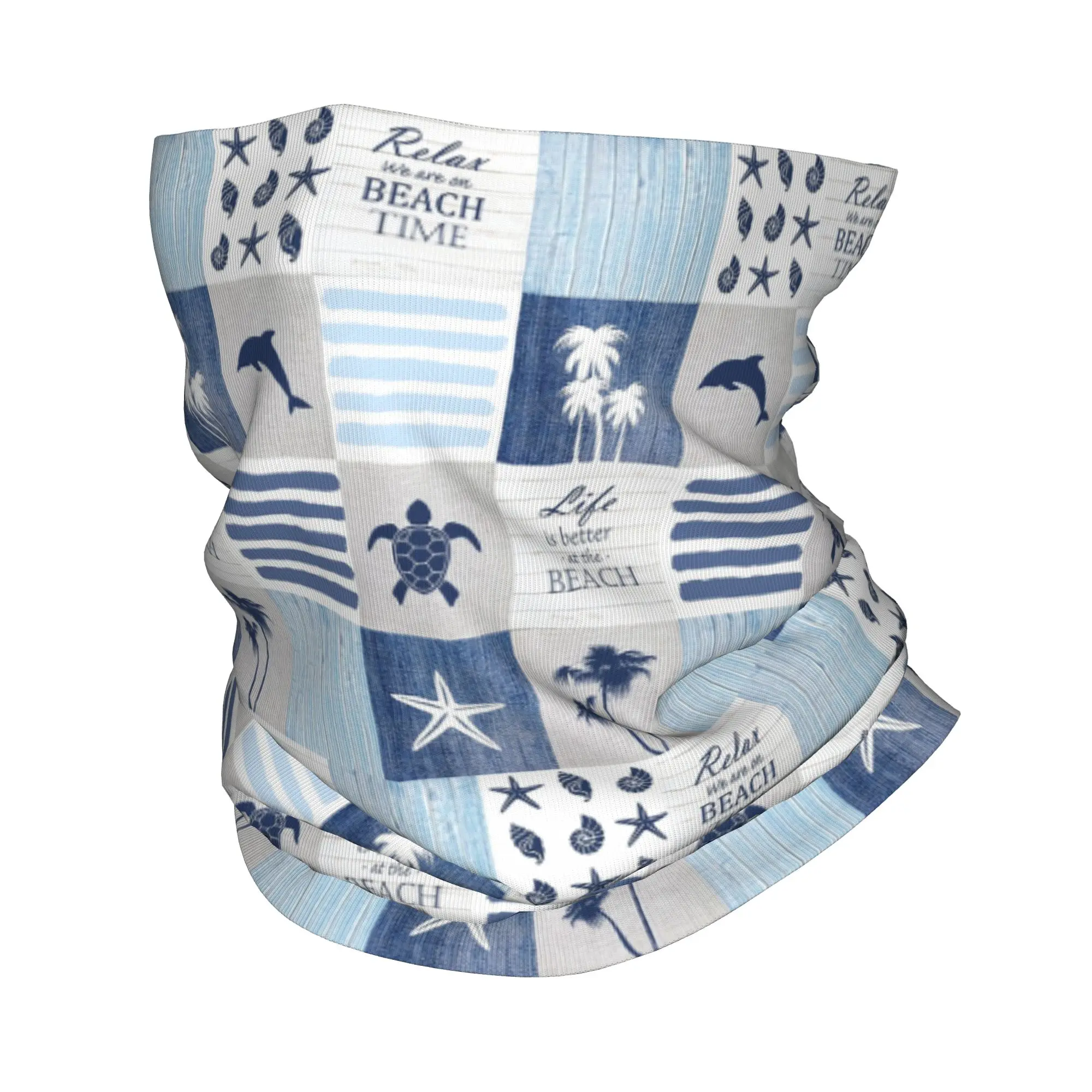 

Life is better at the Beach Patchwork Bandana Neck Cover Printed Wrap Mask Scarf Multifunction Cycling Scarf Riding Unisex Adult