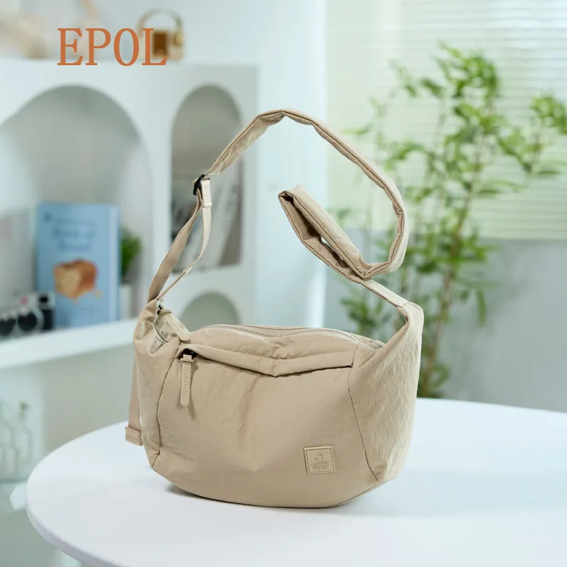EPOL Women Bags Waterproof Large Capacity Canvas Dumpling Crossbody Bag 2026 Trend Fashion Casual Commuter Shoulder Bag 3071-06