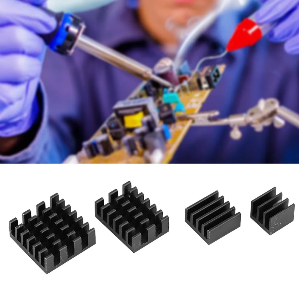5Set/20 Stuks Koeloplossing Aluminium Koellichaam voor Raspberry Pi met Lijm Zwart Koellichaam CPU Radiator computer Koeling