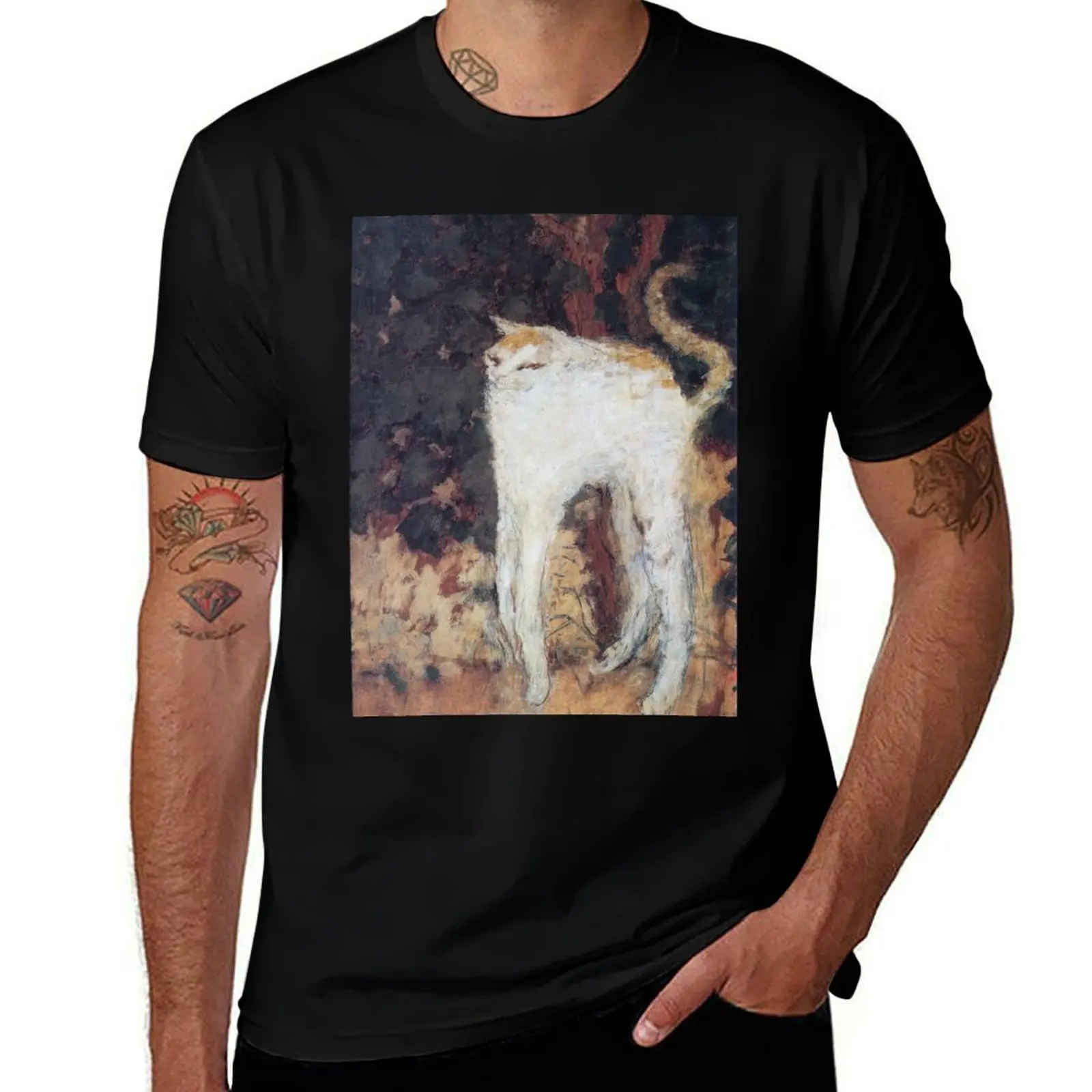 Pierre Bonnard - Le chat blanc (The White Cat) 1894 T-Shirt Sweat Absorbing Sports Tee Shirt T-Shirt