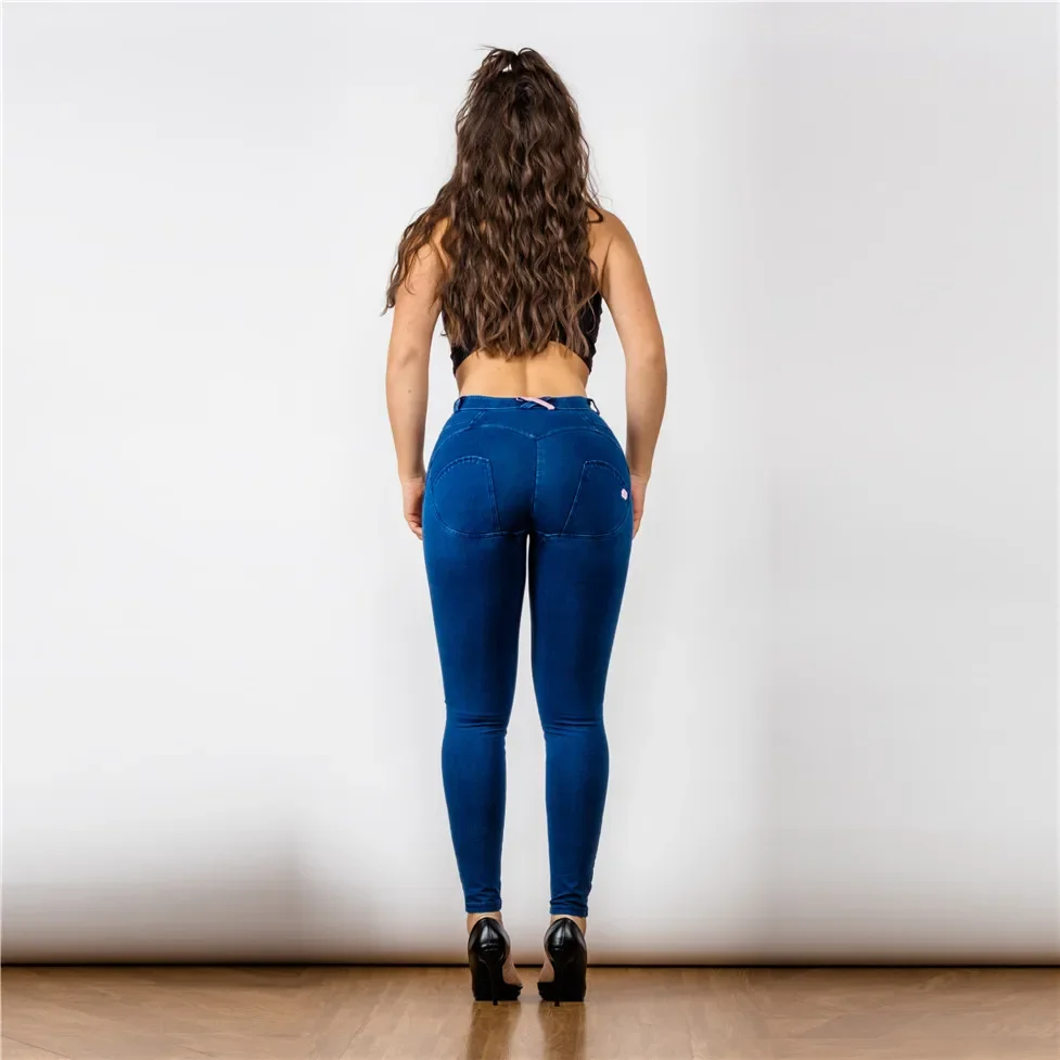 Shascullfites Melody Blue Skinny Jeans für Damen, kurvige Jeans, Streetwear, Jeggings, Push-Up-Jeans