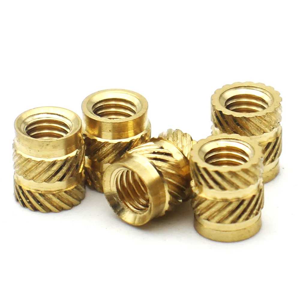 M2 M3 M4 M5 M6 M8 Brass Heat Set Insert Nuts Knurled Through-Hole Threaded Embedded Copper Nuts Injection Molding Plastic Parts