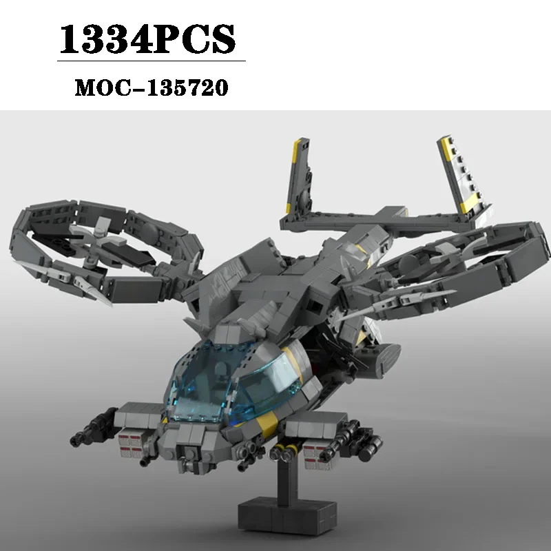 Building Block MOC-135720 Armed Helicopter Splicing Assembly Model 1334PCS Boys Puzzle Education Birthday Christmas Toy Gift