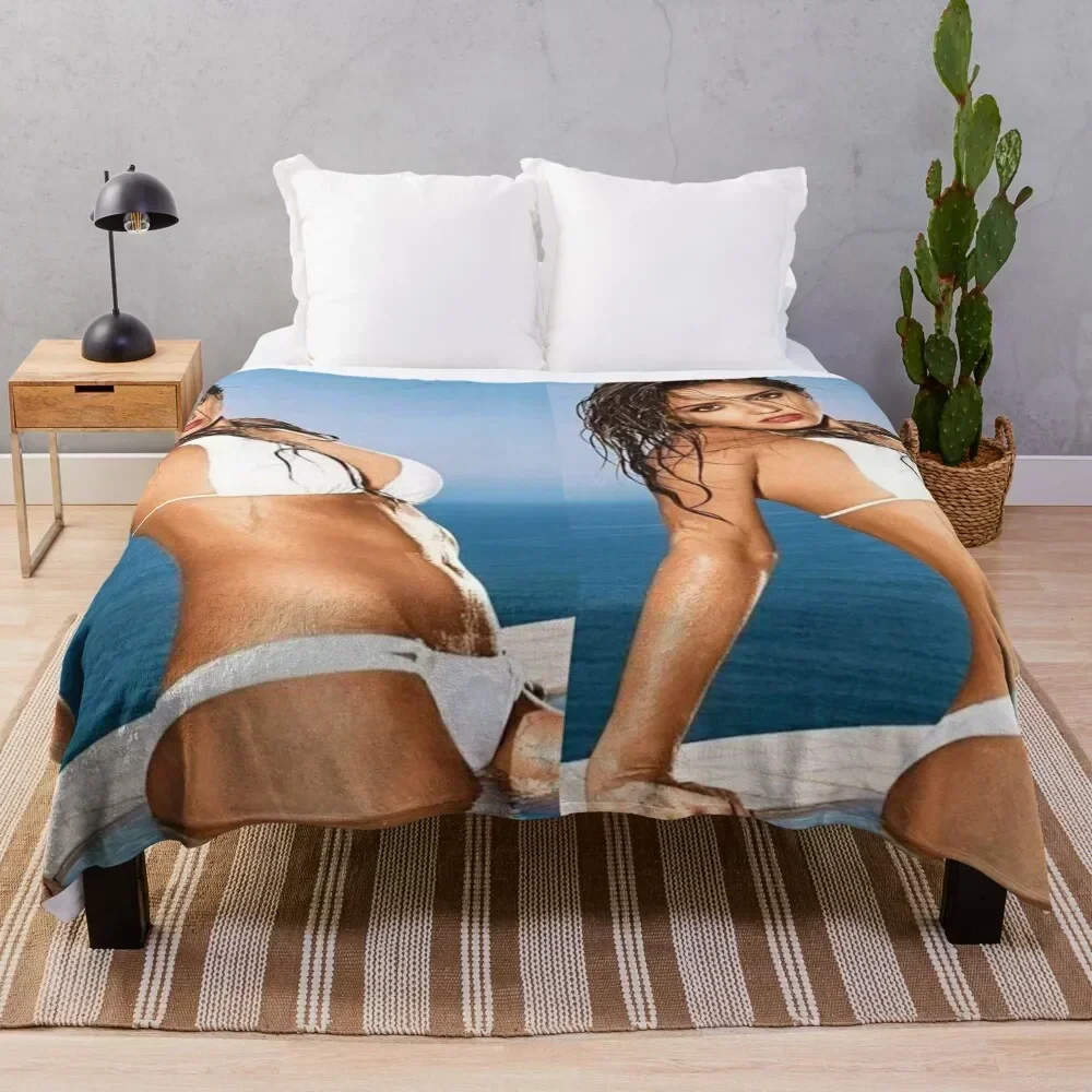 

jessica alba sexy Throw Blanket Wrinkle Resistant Lightweight Blanket
