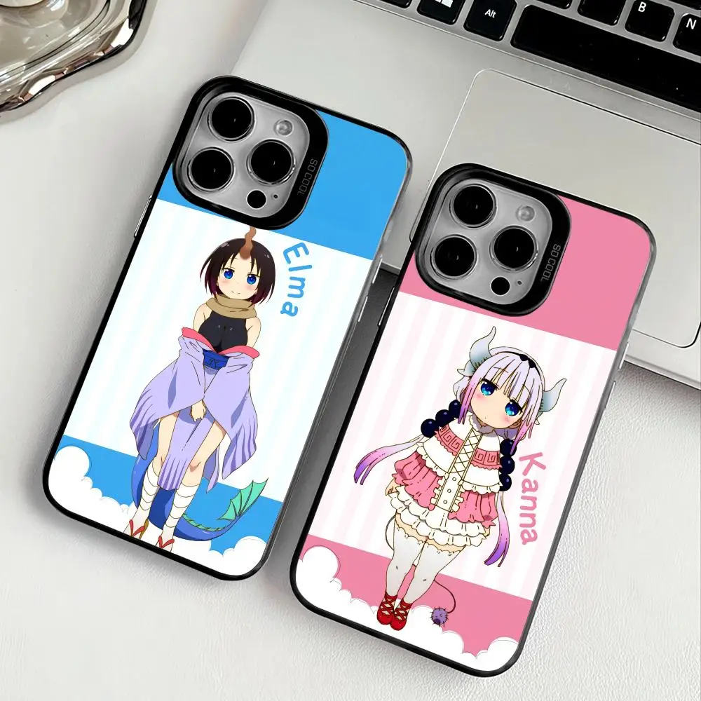 Чехол для телефона Miss Kobayashi's Dragon для IPhone 17, 16, 15, 14, 13, 12, 11 Pro Max Air, многоцветный, матовый, лазерный, металлик, Aurora Funda