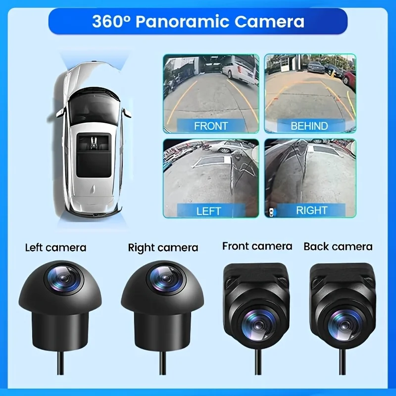 Ultimate 360° Panoramic Camera Set 4CH AHD 720P/1080P Vehicle Surround View Parking Assist Starlight Sensor Reverse Aid