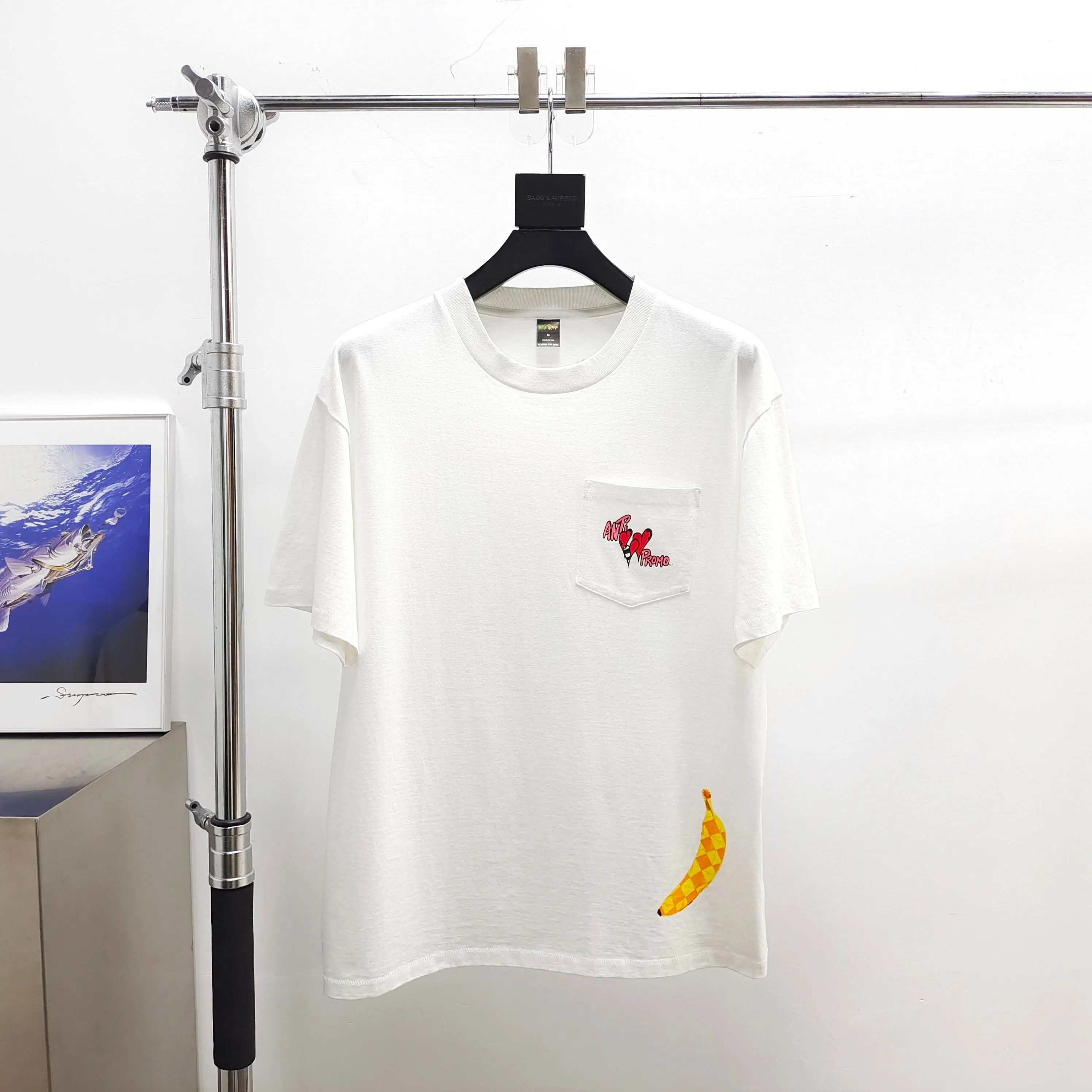 Matty Boy Anti Promo Alphabet Love Pocket Banana White Short Sleeve Tee