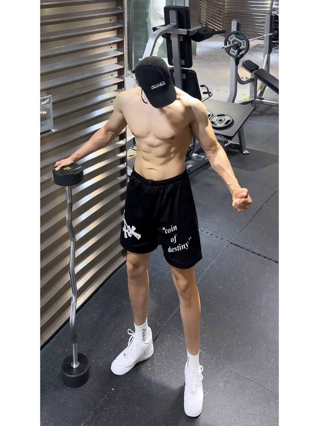 

Bla Fitn Exercise orts Men's Summer Cleanfit Sport Five-Quarter Length American Street Sle Cool Qui Dry Pants