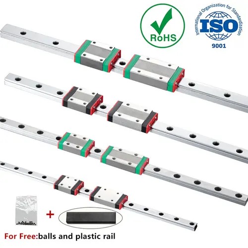 Rodamiento de guía lineal en miniatura, Kit CNC para impresora 3D, MGN7, MGN12, MGN15, MGN9, L 100, 200, 350, 500, 600mm