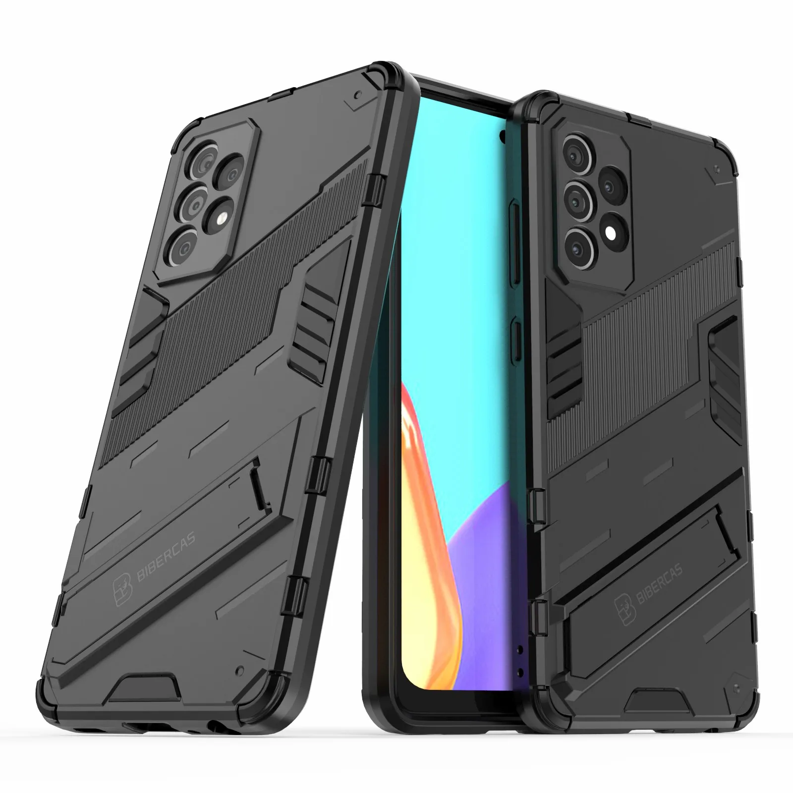 

Armor Shockproof Military Hard PC + TPU Bumper Hybrid Protective Cover for Samsung Galaxy A52 4G/5G / A52s 5G - Black