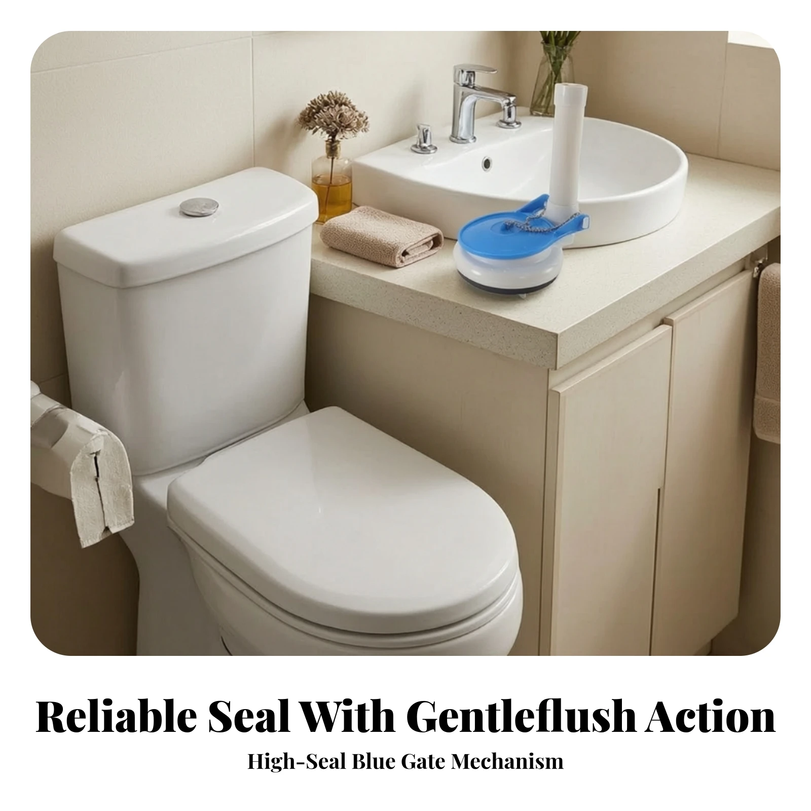 Toilet Flush Valve Assembly Reliable Toilet Flush Valve with Pull Chain Easy to Install Complete for Homeowners