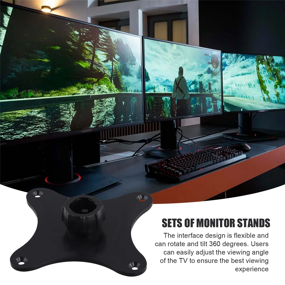 A88X Portable Monitor Bracket for Vesa 75 Hole Pitch to Cell Phone 17mm Ball Head Sub Screen Touch Monitor Bracket