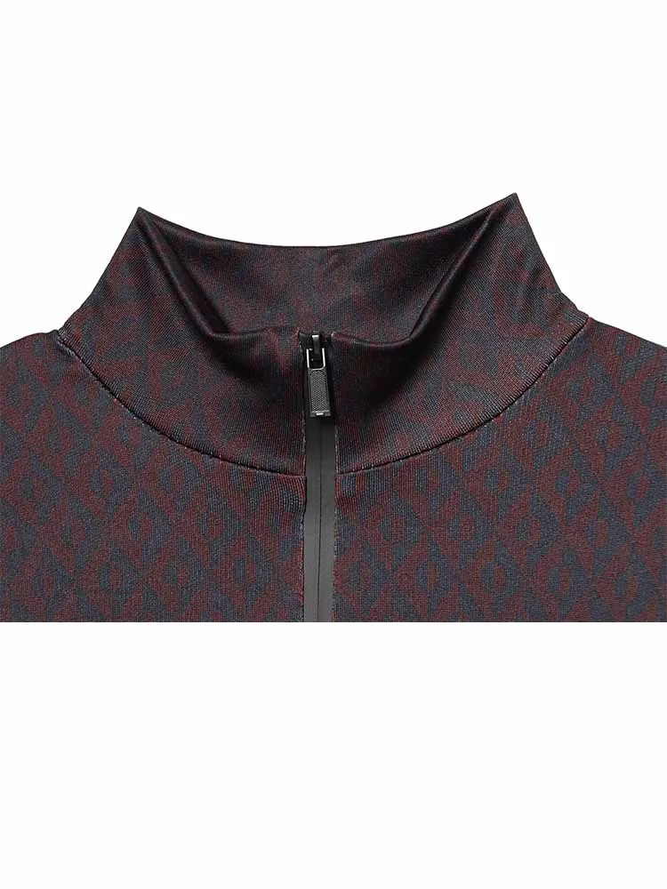 HH امرأة أوائل الربيع أزياء عارضة سلسلة التزلج الدفء الجاكار طباعة الديكور بذلة قطعتين مجموعة الإناث مريحة