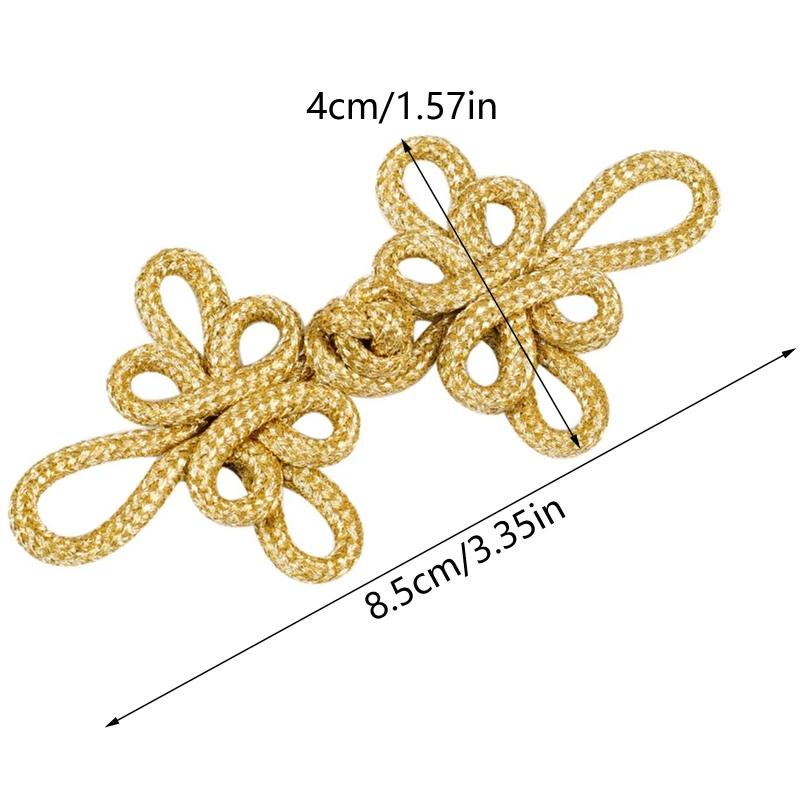 F92B Золотая проволока китайская кнопка Cheongsam Button Closerer